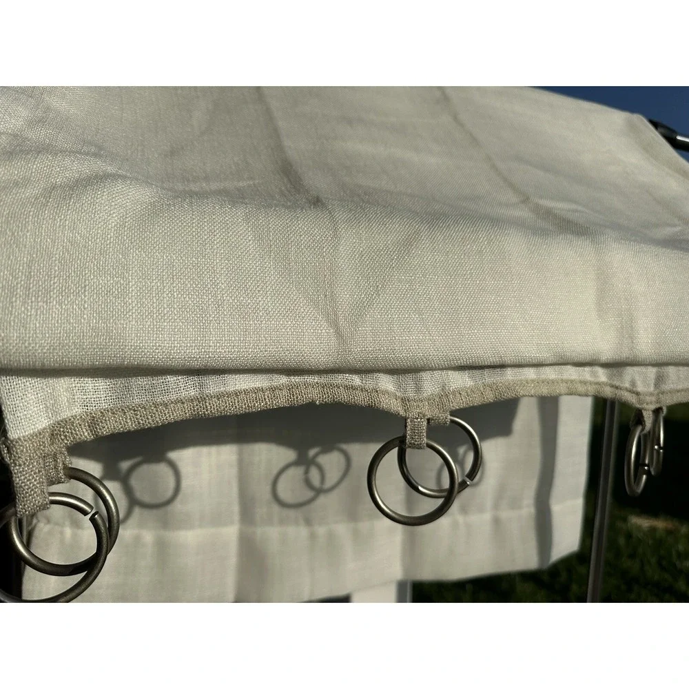 ⚡1 pc Sheer Contrast Edge‎ Window Curtain Panel White 54w x 84L - Threshold  -